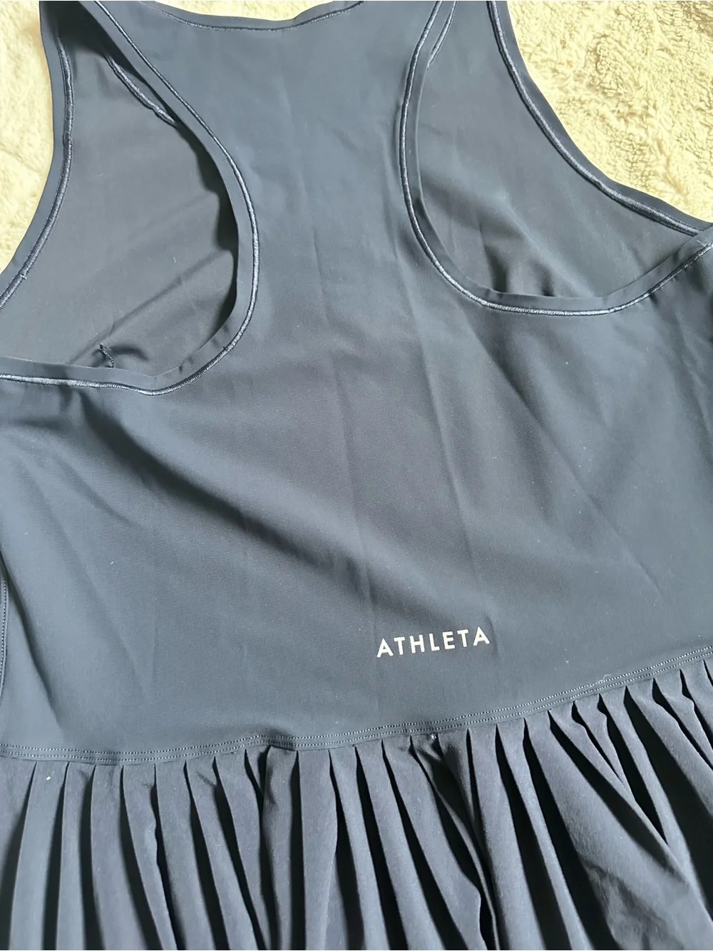Athleta | Navy Blue Match Point Pleated Dress | Size Medium - Picture 6 of 11